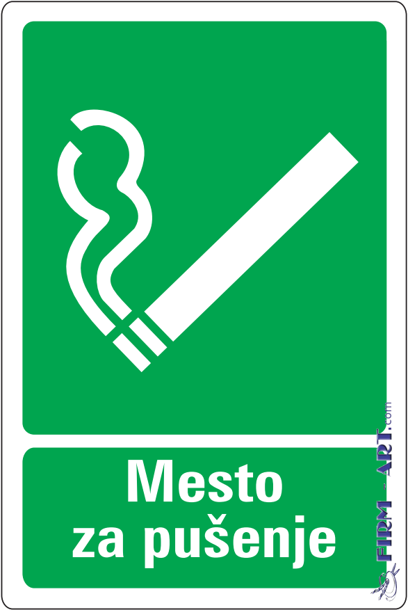 Znaci informacija - Mesto za pušenje (Sito štampa firm-art.com) 